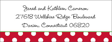 Dot Red with Green Return Address Labels